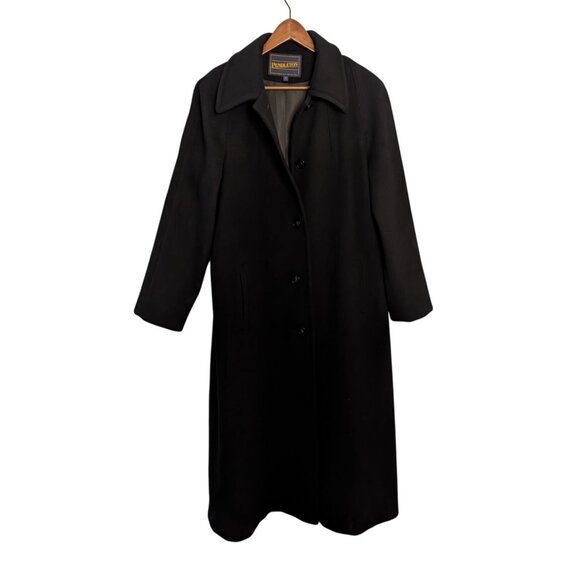 Pendleton Womens Wool Overcoat Size 12 Black Long Button-Up Winter lined - Picture 12 of 16